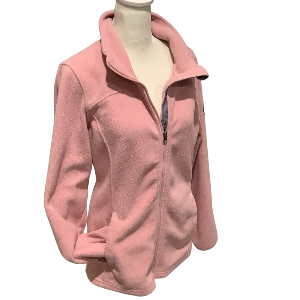 bebe Women’s Soft Pink Fleece Jacket Full Zipper & Pockets EXCELLENT CONDITION